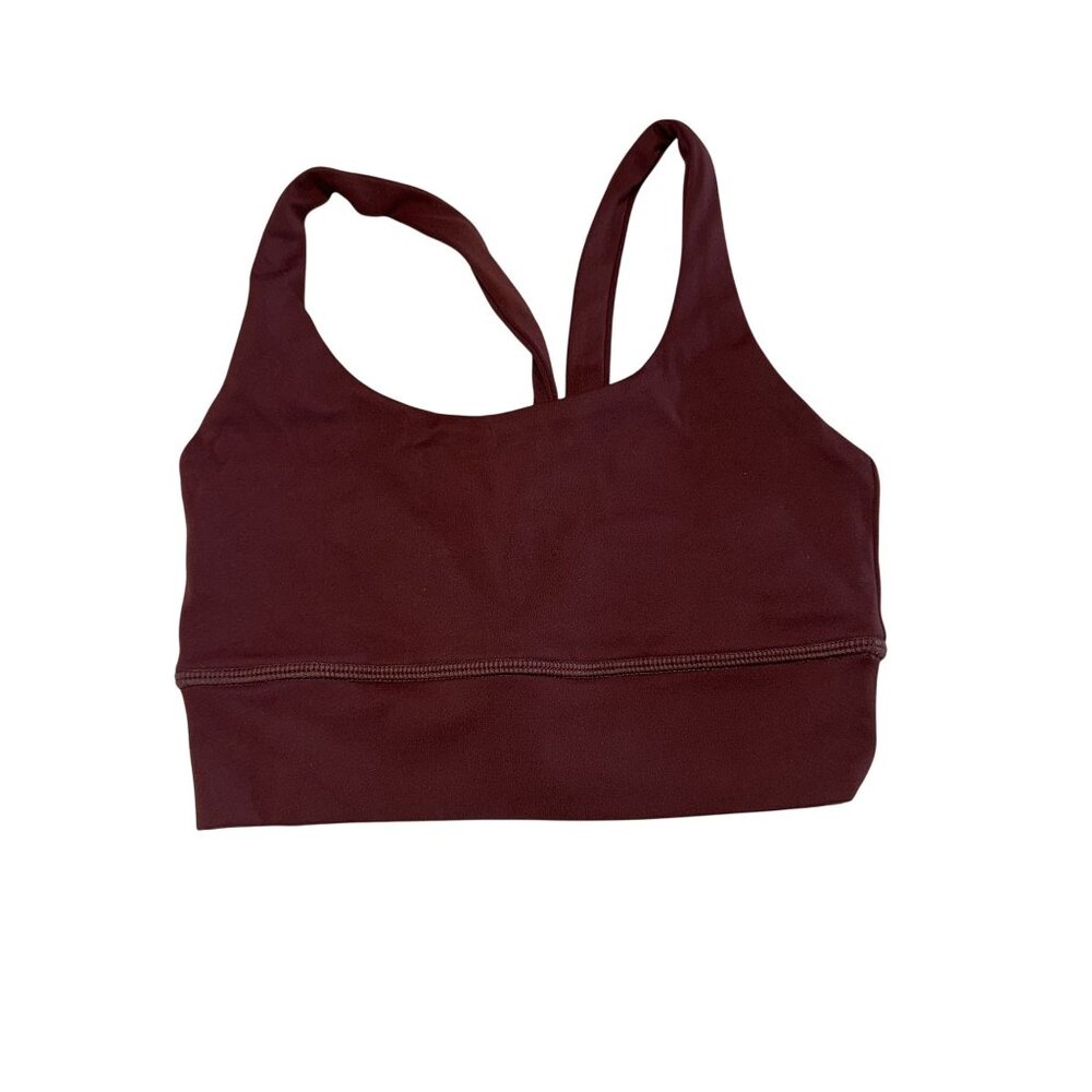 Meshki Burgundy Scoop Neck Activewear Sports Bra Women's X-Small XS